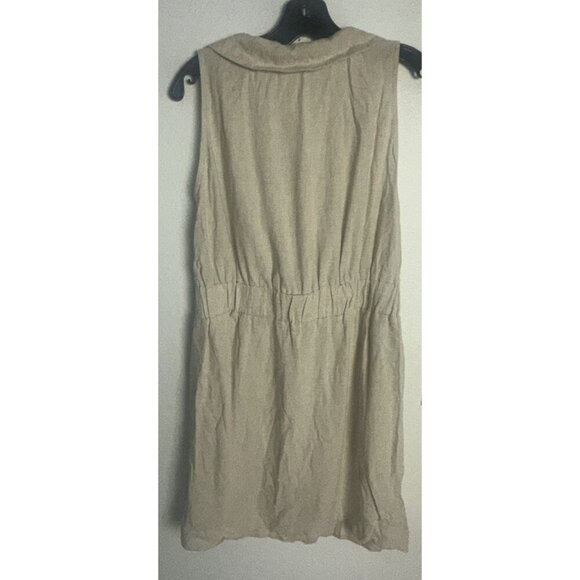 ASOS DESIGN Women’s linen sleeveless knot front mini NATURAL Size 8 New - Picture 3 of 13